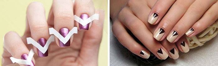 Adesivos triangulares para manicure lua.