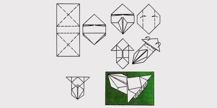 Schemat tworzenia samochodu przy użyciu techniki origami