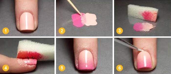 Como hacer un gradiente en las uñas