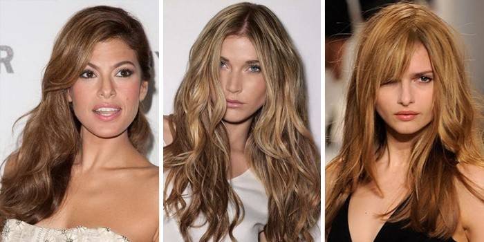 Chicas con un efecto natural de cabello castaño bronceado