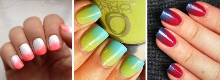 Contraste de colores en manicura ombre