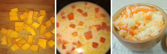 Mingau com abóbora no leite