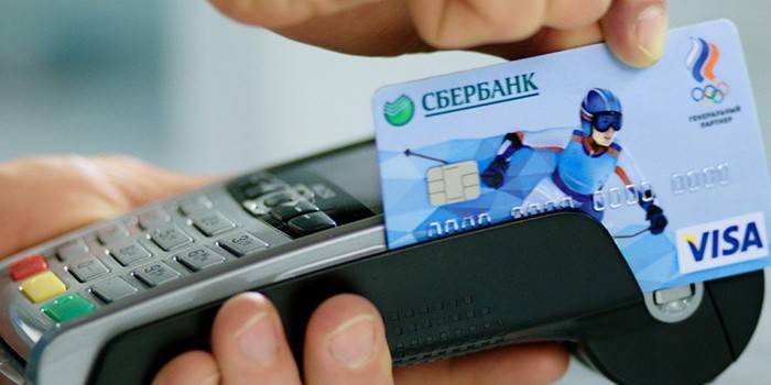 Płatność za towary za pomocą karty Sberbank