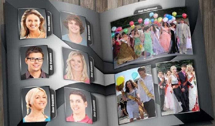 Álbum de fotos da escola de estudantes do ensino médio