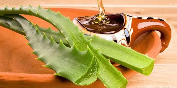 Mascarilla capilar con aloe y miel.