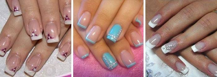 Francuski manicure z dekoracjami