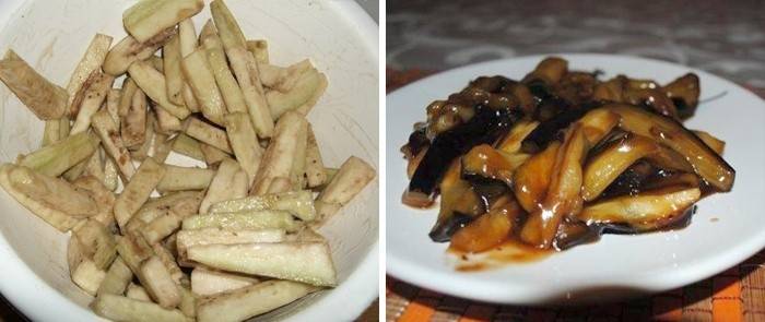 Berinjela chinesa com molho picante