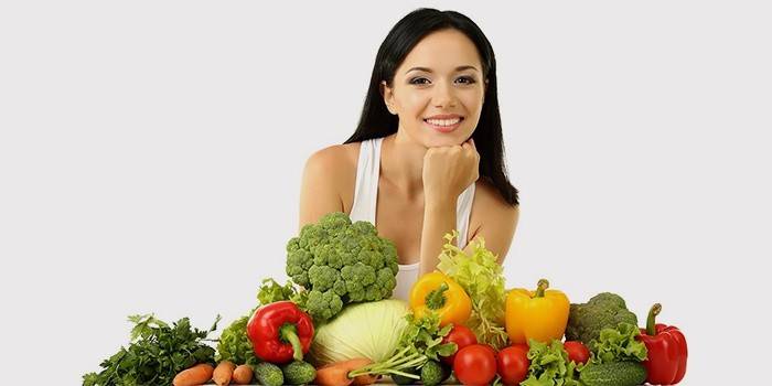 Produtos cozidos menina para dieta de desintoxicação