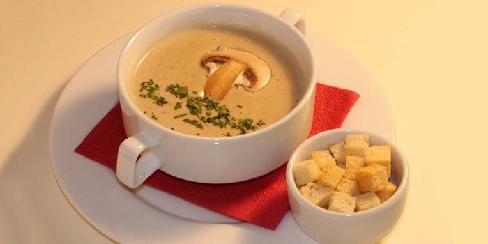 Kremowa zupa grzybowa na dietę pleśniawki