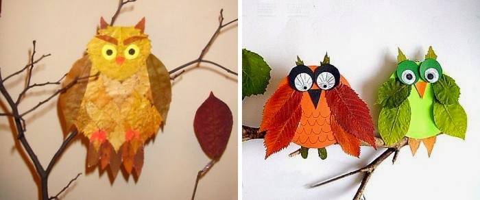 Artesanato infantil de folhas