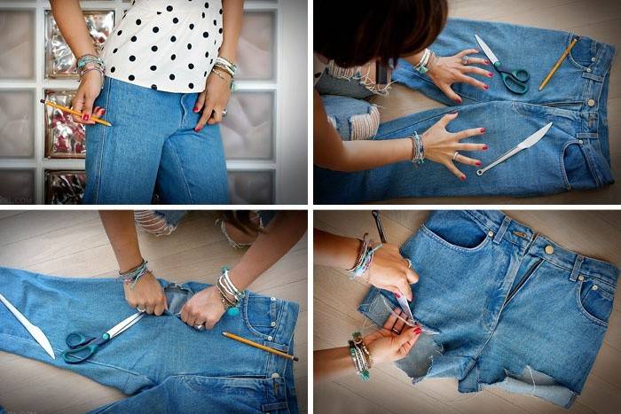 Faça você mesmo shorts jeans