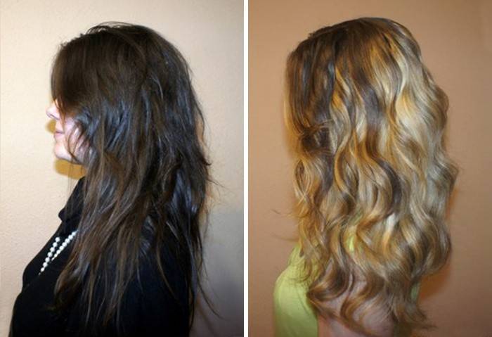 Cabello de niña después de broncearse