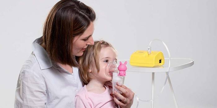 Inhalación con dioxidina en el niño.