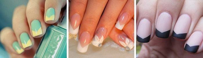 Chevron - francuski styl manicure