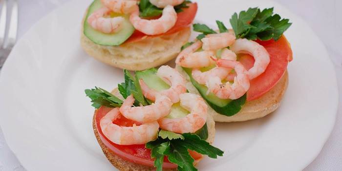 Aperitivos a base de camarones