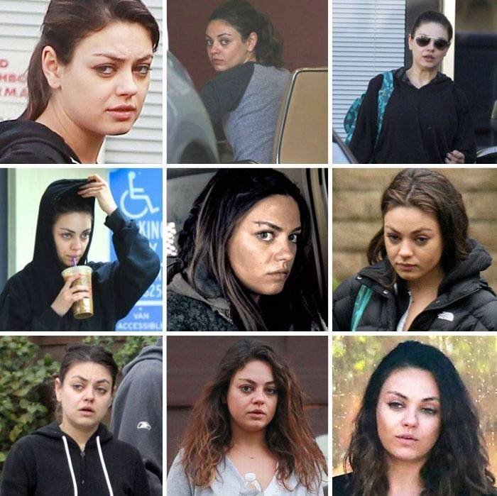 Zdjęcie Mili Kunis bez makijażu