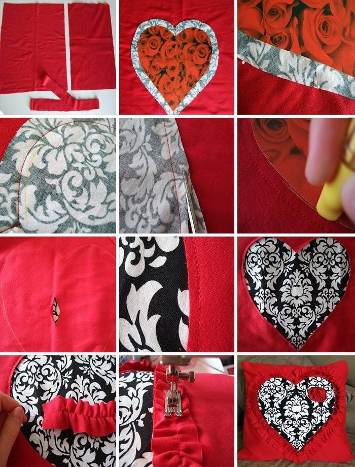 Cómo coser una almohada en forma de corazón