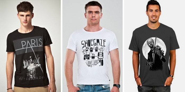 Modelos de designer de t-shirts masculinas