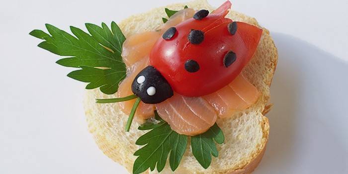 Sandwich de mariquita para fiesta infantil