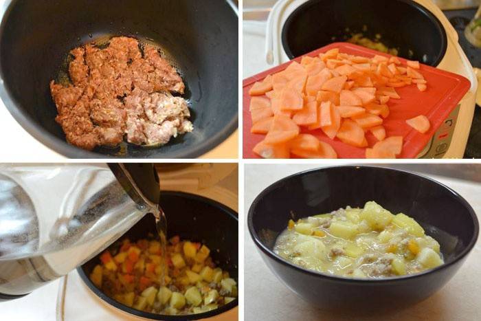 Cocinar verduras con carne picada