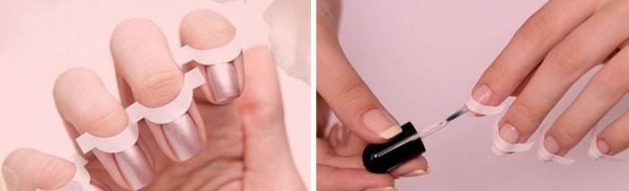 Adesivos de arco para criar buracos nas unhas