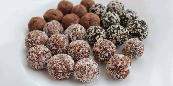 Dulces dietéticos de frutas secas