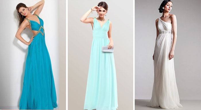Estilo grego vestido de chiffon