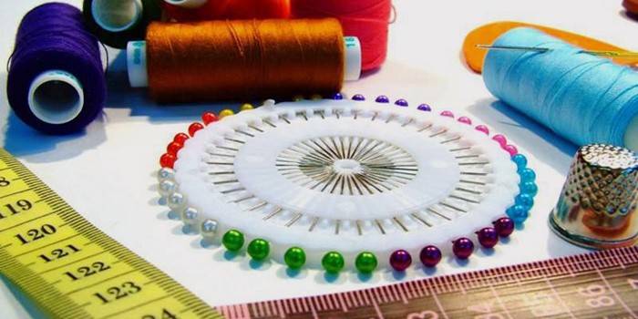 Herramientas para coser almohadas