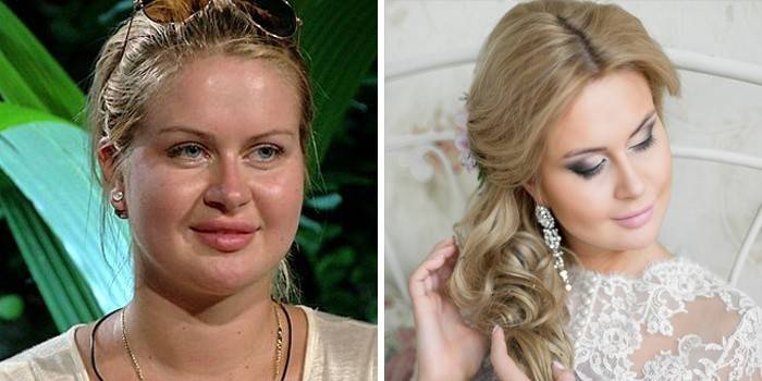 Marina Afrikantova da Casa 2 antes e depois da perda de peso