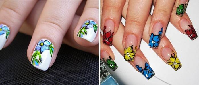 Diseño de uñas con pinturas acrílicas