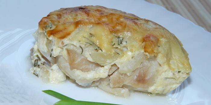 Filé Assado com Queijo e Creme de Leite