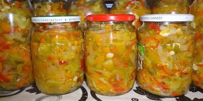 Preservação de salada de tomate verde picante