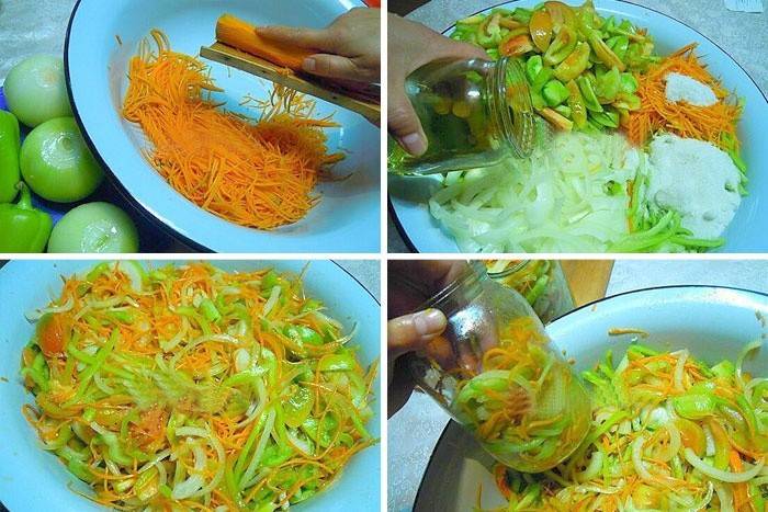 O processo de fazer salada variada Hunter