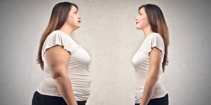 Dziewczyna z nadmiarem i normalnym BMI