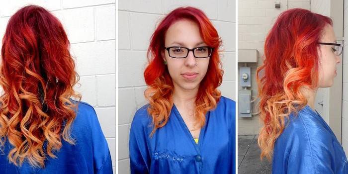 Ombre de cabelo vermelho