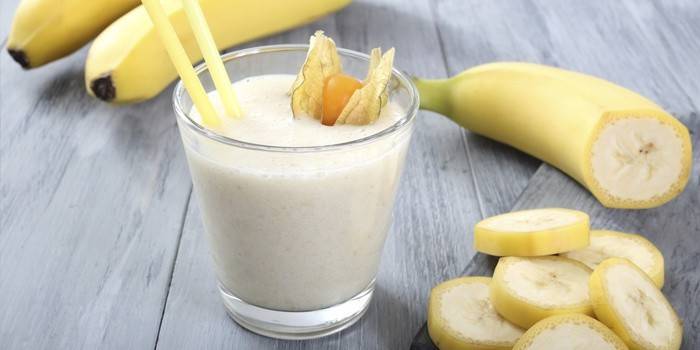 batido con leche y plátano
