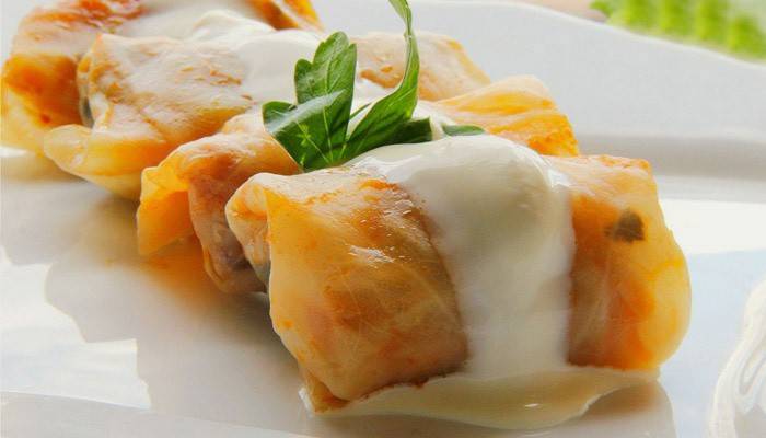 Repollo relleno para nutrición médica