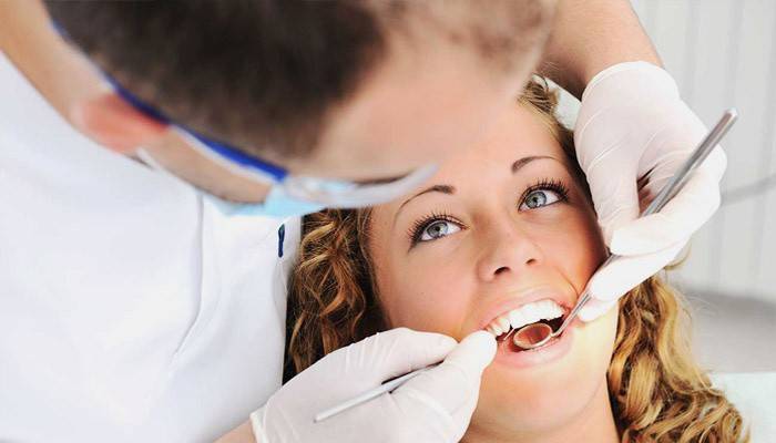 Mulher, em, a, dentista, nomeação