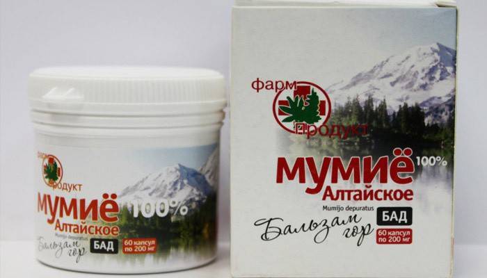 Suplemento dietético momia Altai