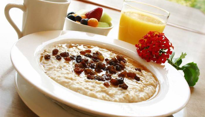 Avena con pasas