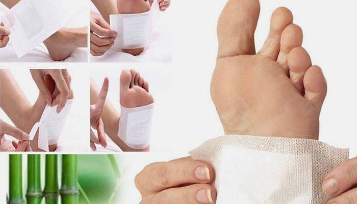 Instruções para o uso de um patch para os pés de diabetes