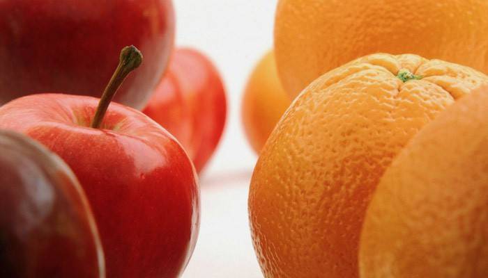 Pomarańcze i jabłka