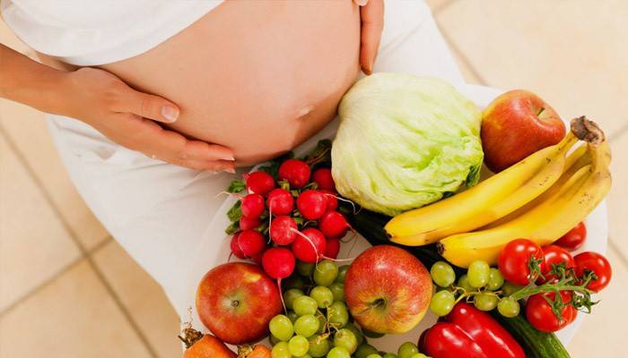 Verduras y frutas en la dieta de una mujer embarazada con diabetes