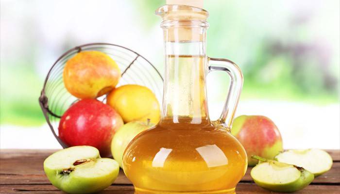 Vinagre de manzana y manzanas