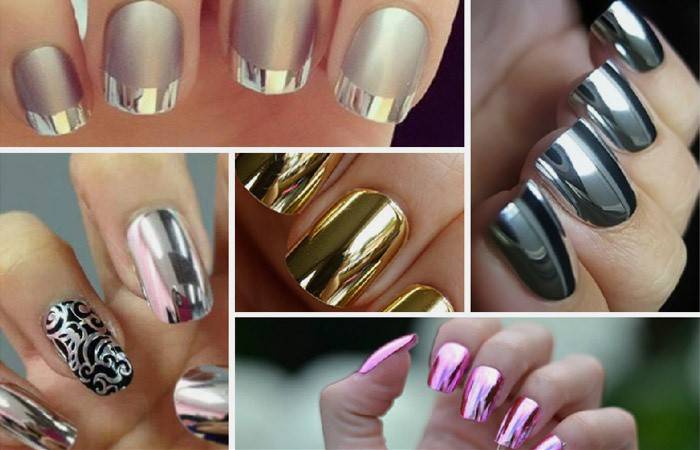 Modne pomysły na manicure z powłoką lustrzaną lub Hollywood - zdjęcie