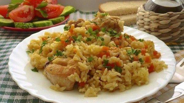 Pilaf desmenuzable con pollo
