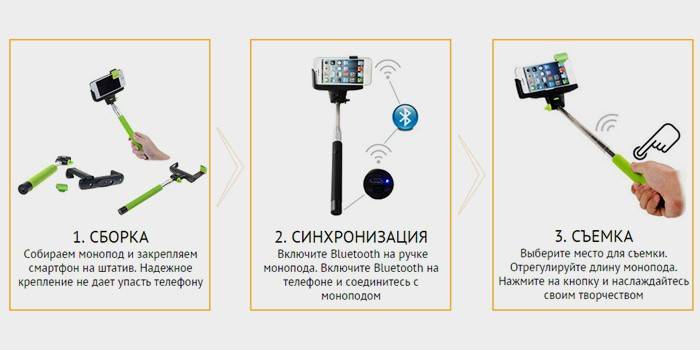 Instrucciones para conectar y configurar un selfie stick a través de bluetooth