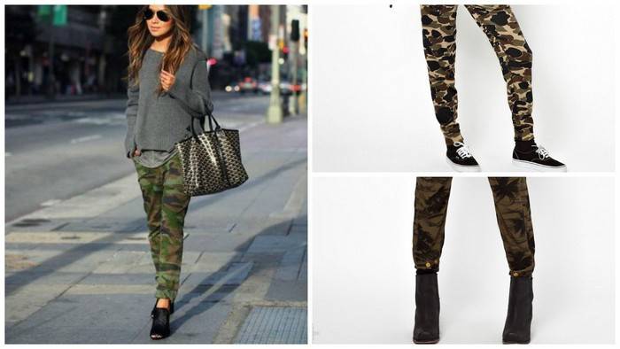 Pantalones pitillo de mujer en estilo militar