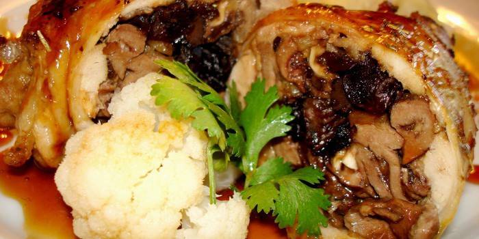 Champiñones rellenos de pollo