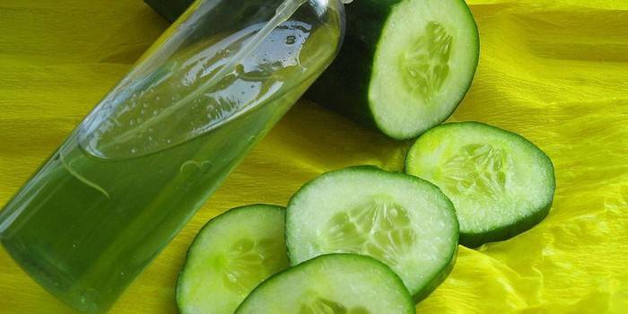 Água de pele de pepino